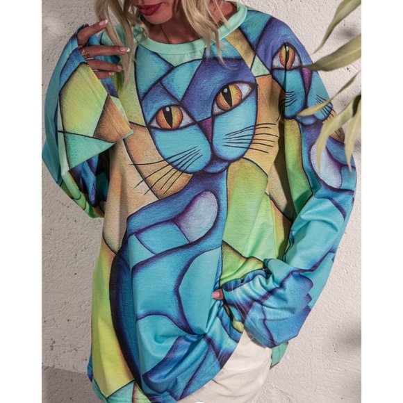 Striped Casual Cotton-Blend Printed Tops S - Picture 1 of 5